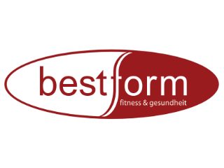 bestform Logo von "bestform" für Fitness und Gesundheit in rot und weiß.