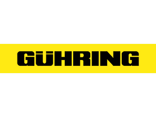 Gühring Logo von Gühring in schwarzer Schrift auf gelbem Hintergrund.