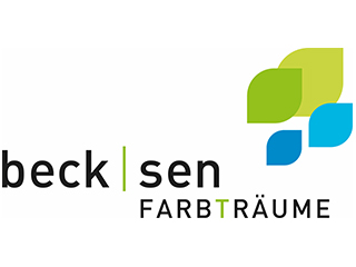 Beckse Logo von Becksen mit dem Slogan "Farbträume" in grünen und blauen Farbtönen.