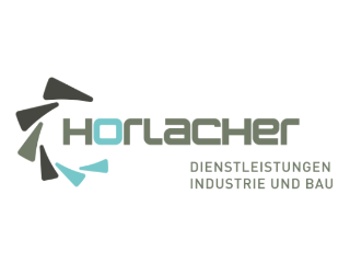 Horlacher Logo von Horlacher mit dem Slogan "Dienstleistungen Industrie und Bau".