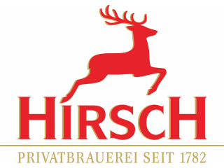 Hirsch Privatbrauerei Logo der Hirsch Privatbrauerei mit einer roten stirn und der Aufschrift "Hirsch" seit 1782.